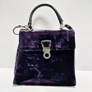 L.K. Bennett Purple Velvet Crossbody Purse